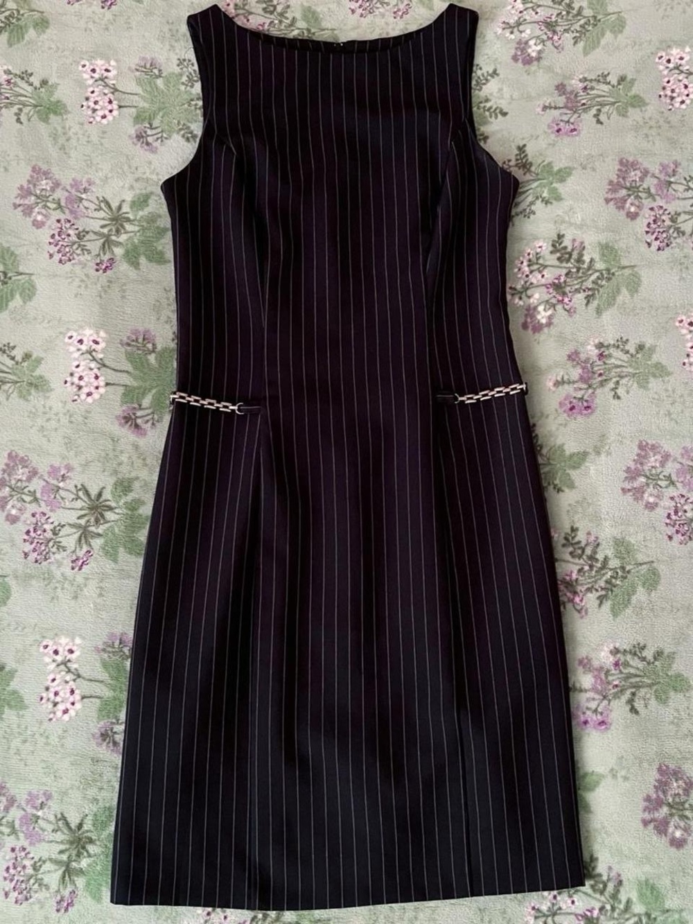 Vintage Just Choon Y2K 90s Office Siren Pinstripe Knee Length Dress 🖤